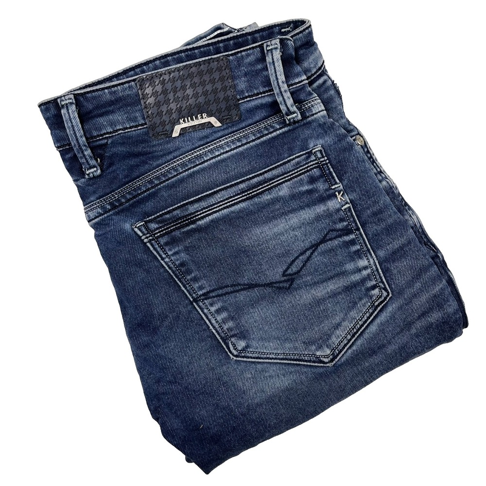 Killer Jeans Mens 34x30 (Fits 36x30) Blue Lt. Indigo Slim Fit 9045 Stretch Denim